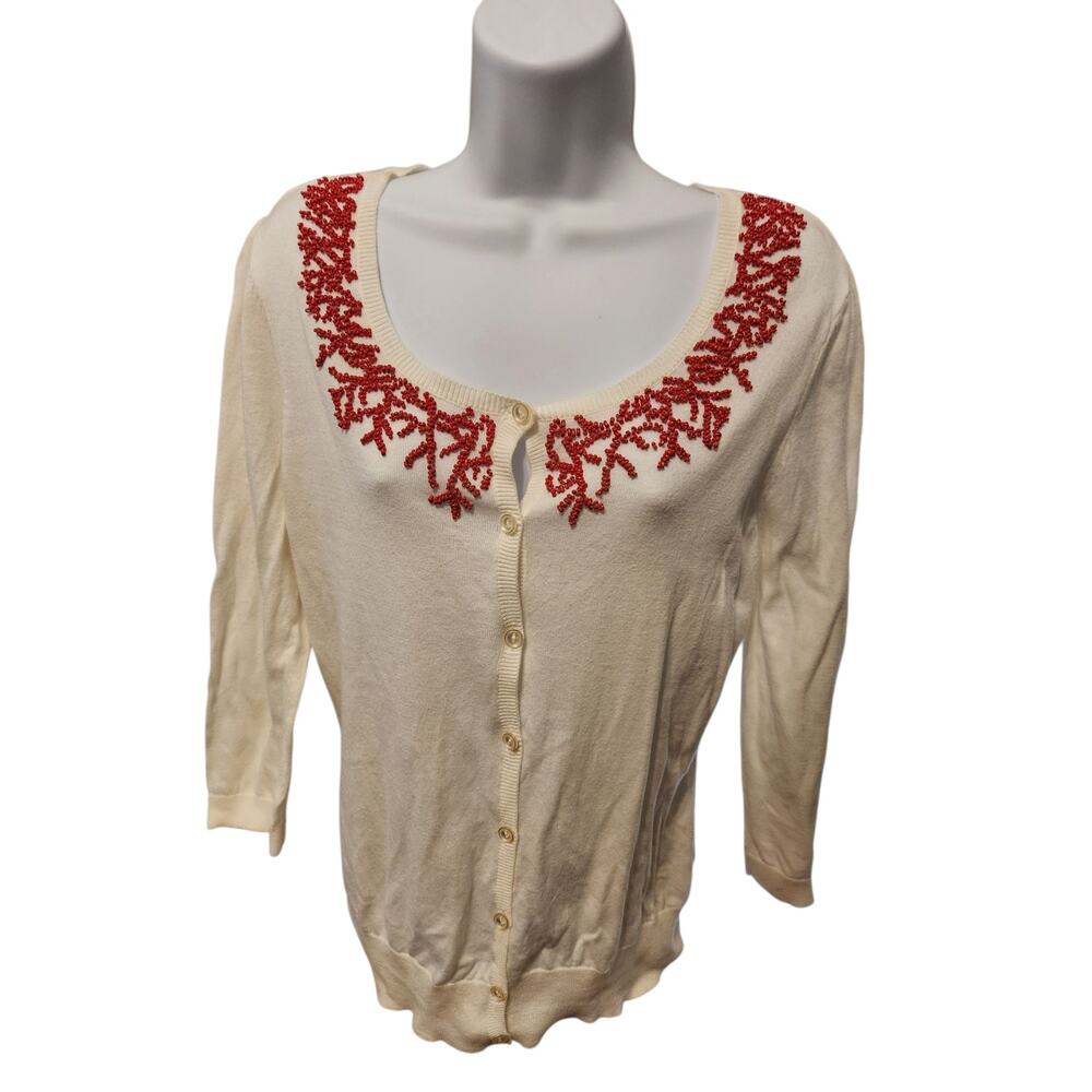 Halogen‎ Women's Large Beaded Cardigan